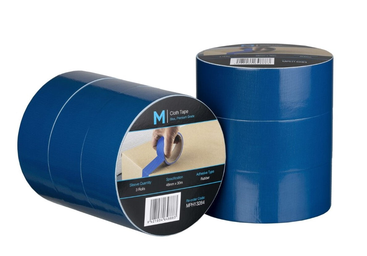 Premium Cloth Tape - Blue, 48mm x 30m x 250mu (Per 36 Rolls/Box)