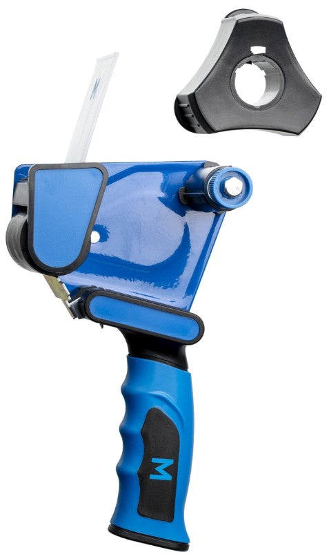 Pistol Grip Magnet Dual Tape Dispenser - Blue/Black, 76mm + 25mm Core / 48mm Wide (Per Each)