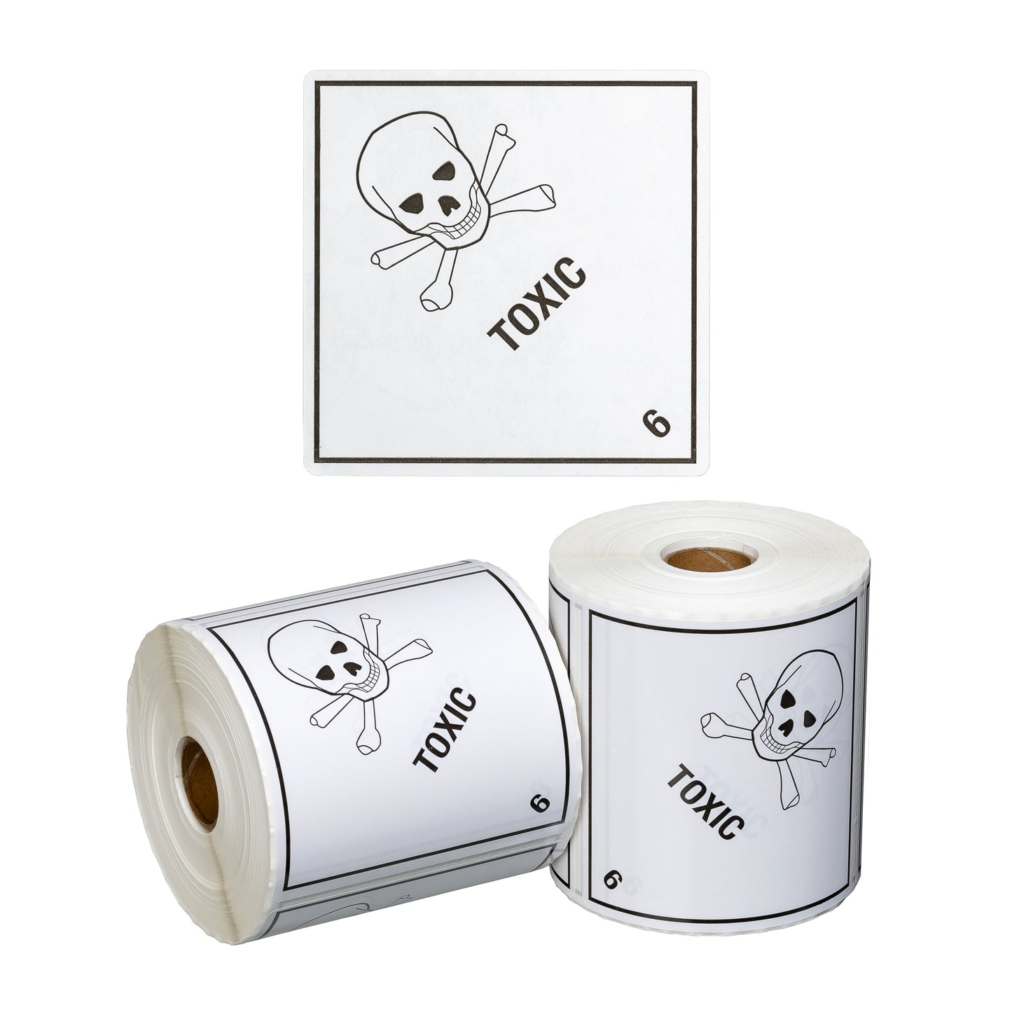 DG Label Toxic 6.1 - White/Black, 99mm x 99mm (Per Roll)