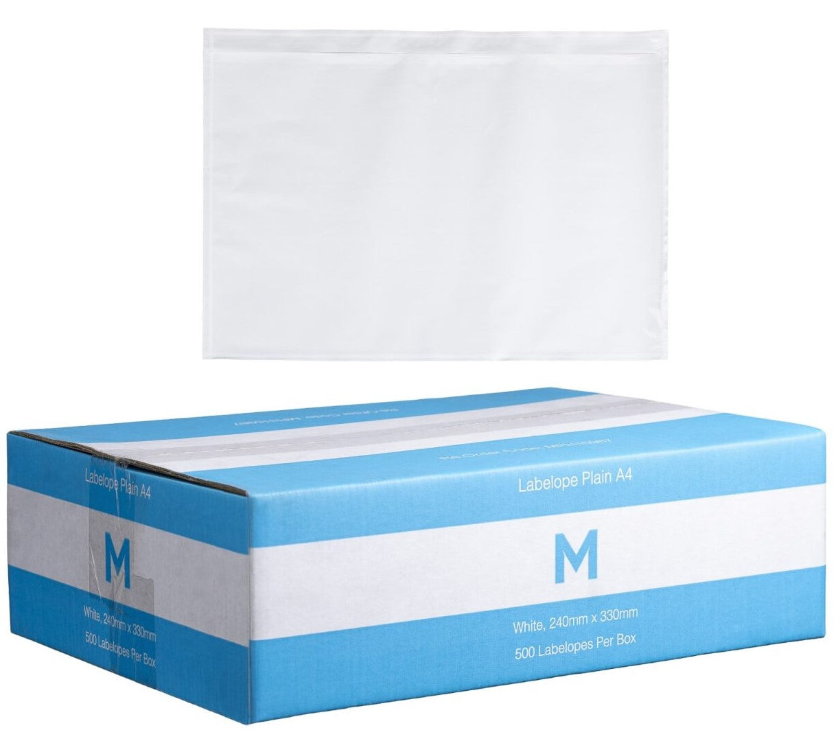 Plastic Labelope Plain A4 - White, 240mm x 330mm (Per 500 Labelopes/Box)
