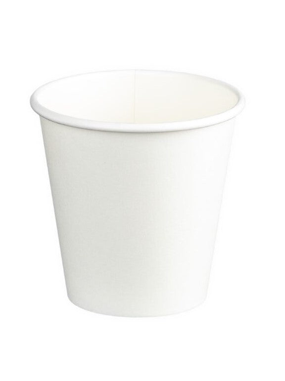 Single Wall PE Paper Cups - White, 4oz, 120ml (Per 1000 Cups/Box)