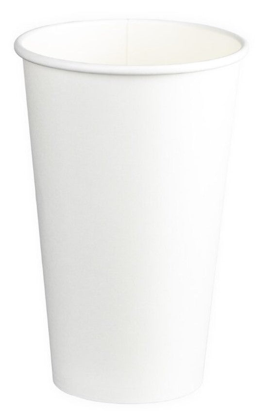 Double Wall PE Paper Cups - White, 16oz, 510ml (Per 500 Cups/Box)