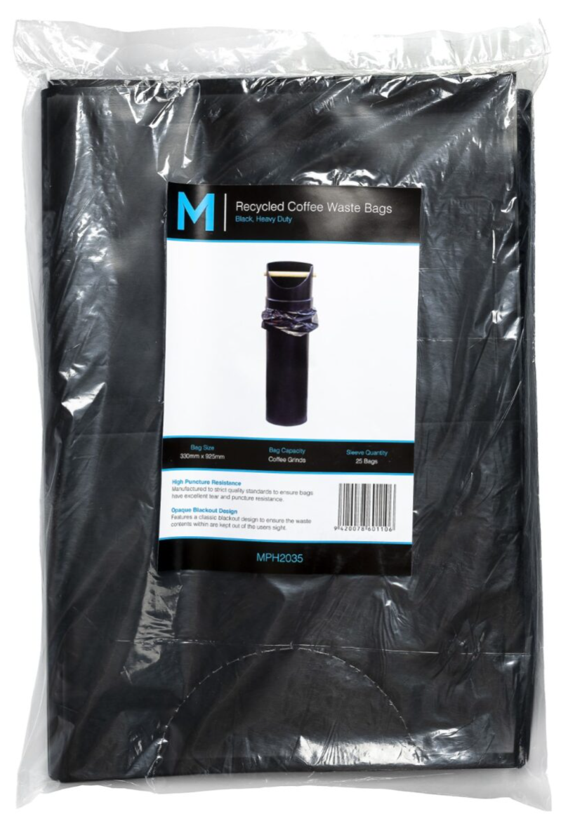 FP Recycled Coffee Waste Bags - Black, 330mm x 925mm x 80mu (Per 25 Bags/Pack)
