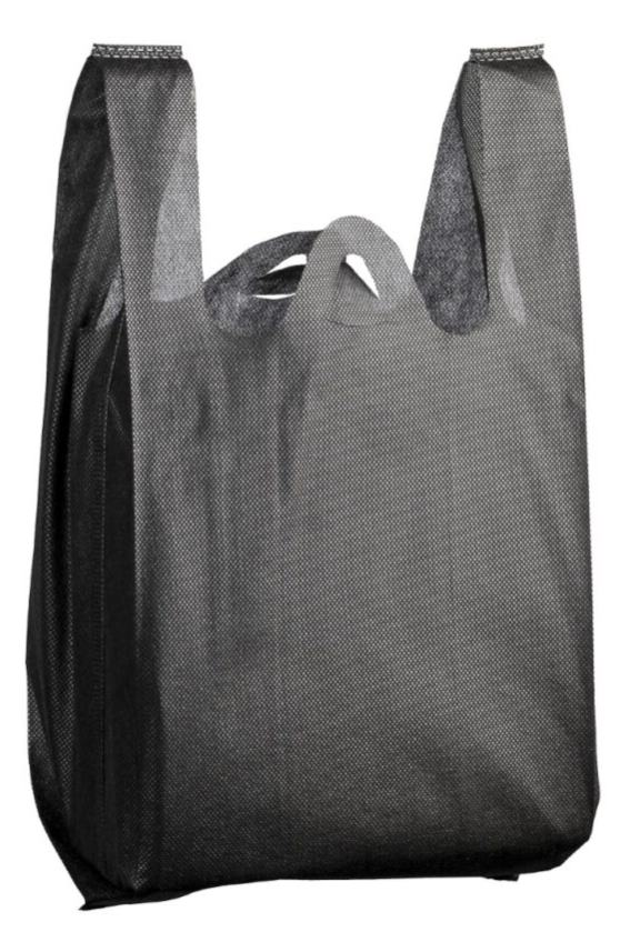 Woven Carry Bag Small - Black, 210mm x 125mm x 290mm, 30gsm (300)