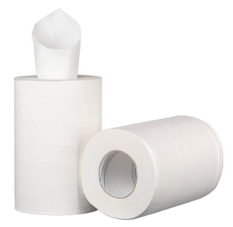 Mini Centre Feed Paper Towel - White, 210mm x 75m, 2 Ply, 40gsm, FSC Mix® (Per 12 Rolls/Pack)