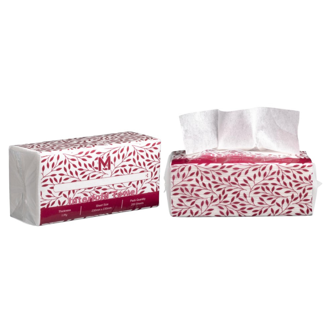 Luxury TAD Interfold Paper Towel - White, 230mm x 230mm, 1 Ply, FSC Mix® (Per 20 packs 3000 Sheets/Box)