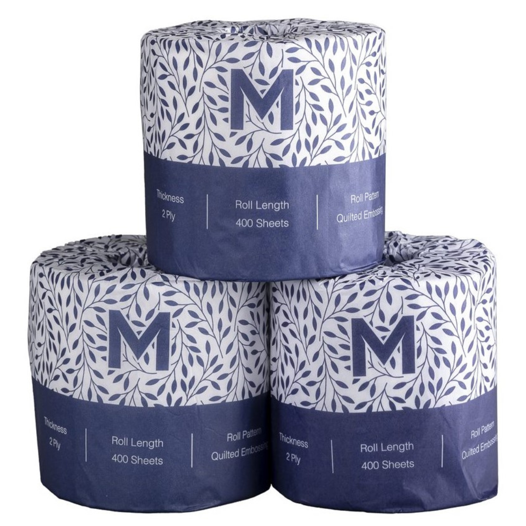 Wrapped Toilet Tissue Boxed - White, 2 Ply, 400 Sheets, FSC Mix® (Per 48 Rolls/Box)
