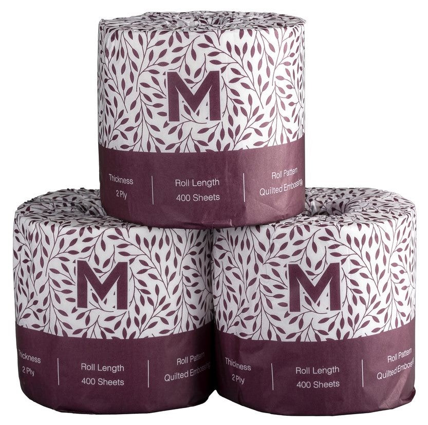 Luxury Wrapped Toilet Tissue Boxed - White, 2 Ply, 400 Sheets, FSC Mix® (Per 48 Rolls/Box)