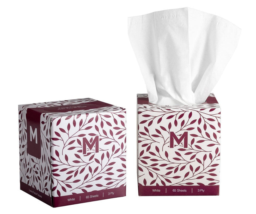 Cube Facial Tissues - White, 3 Ply, 65 Sheets, FSC Mix® (Per 36 Packs/Box)