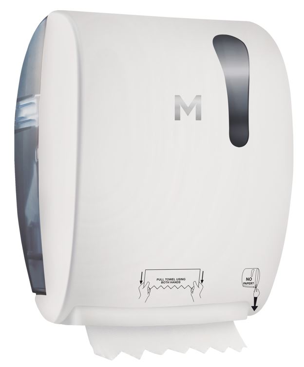 Manual Roll Feed Dispenser - White, 1 Roll Capacity (Per Each)