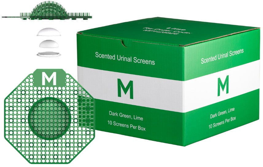 Scented Enzyme Block Urinal Screen - Dark Green, Super Lime (Per Screen)