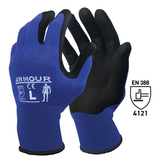 Nitrile Sandy Work Gloves - Blue/Black, M, 13 Gauge (Per Pair)