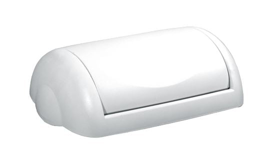 Wall Mount Bin 23L Swing Lid - White, Weighted Swing Design (Per Each)