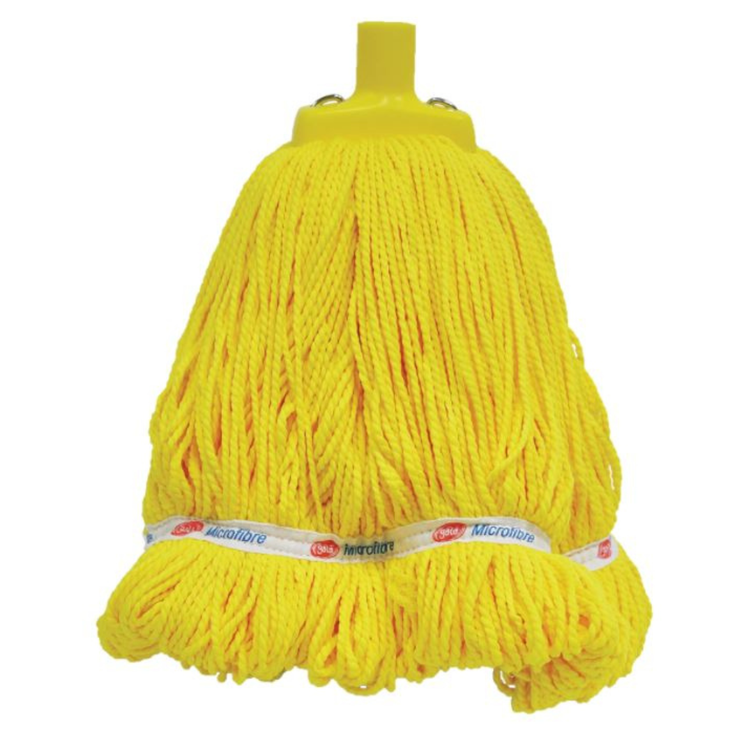 Looped Microfibre Mop Head - Yellow, 25mm x 400g / 330mm (Per Each)