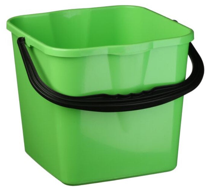 Square Bucket - Green, 12L Capacity (Per Each)