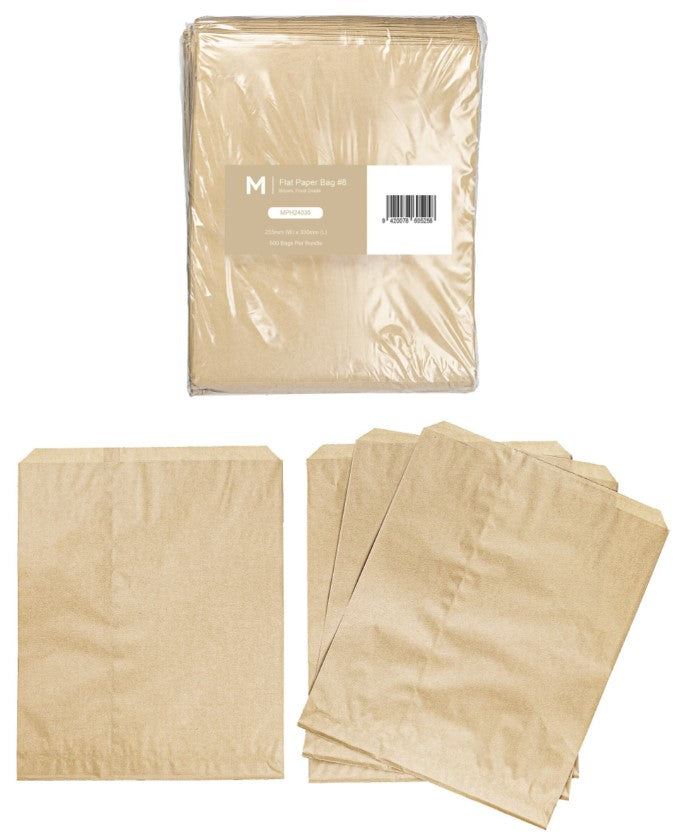 Paper Bag #5 - Brown, 235mm x 270mm, 40gsm (Per 500 Bags/Pack)