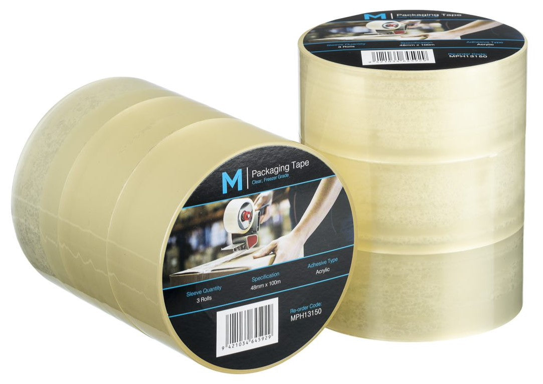 Freezer Grade Acrylic Packaging Tape - Clear, 48mm x 100m x 60mu (36 Rolls/Box)