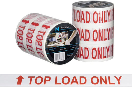 Message Tape Top Load Only - White/Red, 48mm x 100m x 50mu (Per Roll)