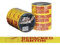 Message Tape Repacked Carton - Yellow/Red, 48mm x 100m x 50mu (Per Roll)