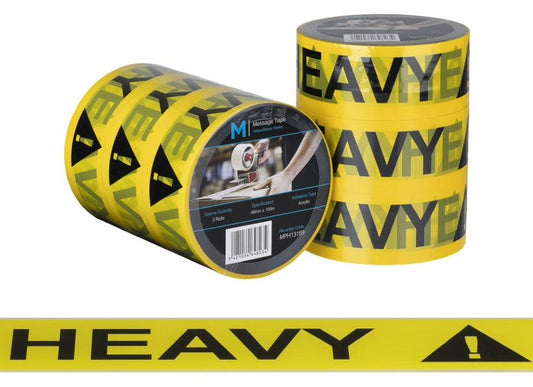 Message Tape Heavy - Yellow/Black, 48mm x 100m x 50mu (Per Roll)