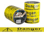 Message Tape Danger Asbestos - Yellow/Black, 48mm x 100m x 50mu (Per Roll)