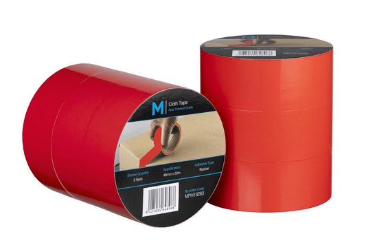 Premium Cloth Tape - Red, 48mm x 30m x 250mu (Per 36 Rolls/Box)