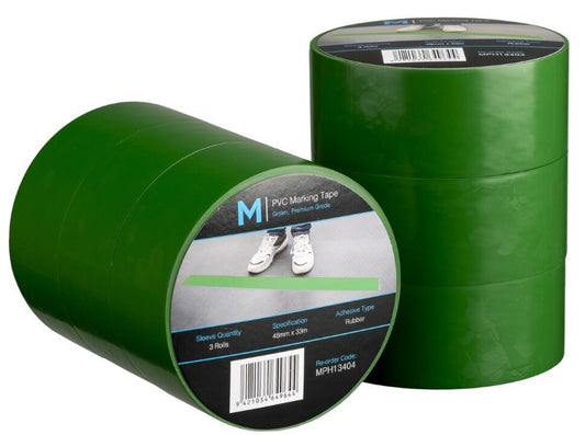 PVC Floor Marking Tape - Green, 48mm x 33m x 150mu (Per Roll)