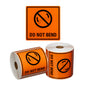 Handling Label Do Not Bend - Orange/Black, 99mm x 99mm (Per Roll)