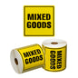 Handling Label Mixed Goods - Yellow/Black, 99mm x 99mm (Per Roll)
