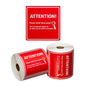 Handling Label Attention Please Check - Red/White, 99mm x 99mm (Per Roll)