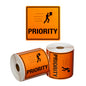 Handling Label Priority - Orange/Black, 99mm x 99mm (Per Roll)