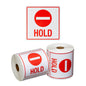 Handling Label Hold - White/Red, 99mm x 99mm (Per Roll)