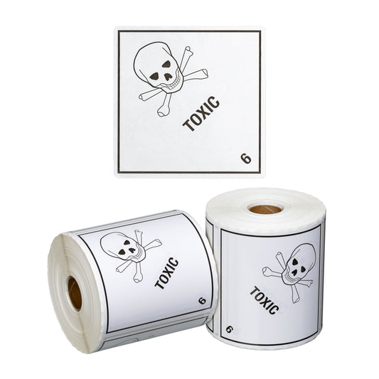 DG Label Toxic 6.1 - White/Black, 99mm x 99mm (Per Roll)