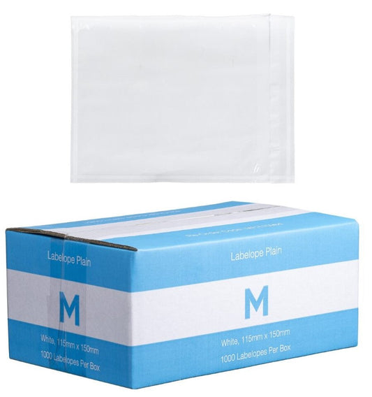 Plastic Labelope Plain - White, 115mm x 150mm (Per 1000 Labelopes/Box)