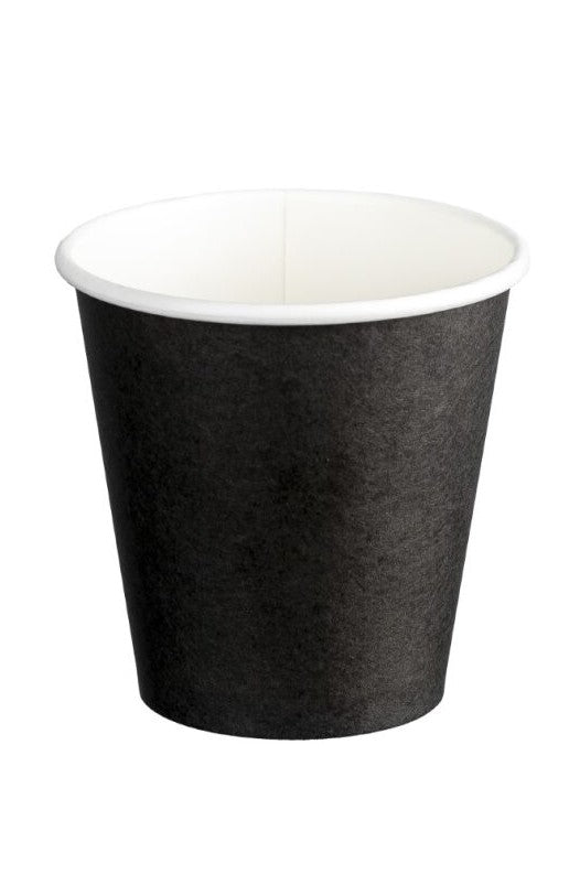 Single Wall PE Paper Cups - Black, 6oz, 230ml (Per 1000 Cups/Box)