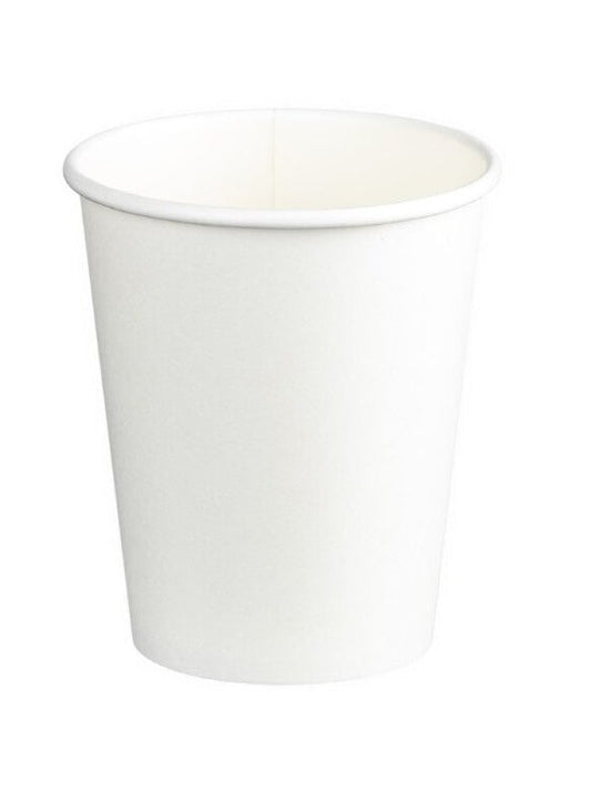 Single Wall PE Paper Cups - White, 8oz, 280ml (Per 1000 Cups/Box)
