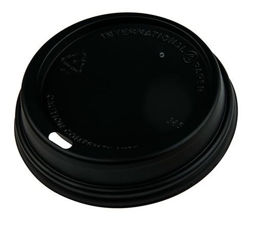 PS Plastic Cup Lids - Black, 62mm Diameter (Per 1000 Lids/Box)
