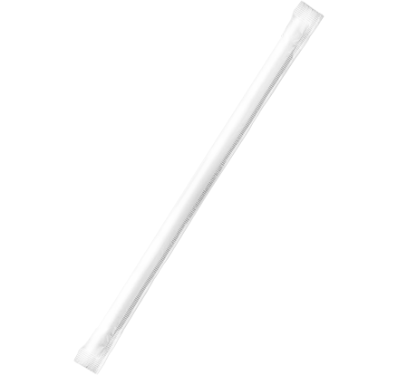 Paper Regular Straws Wrapped - White, 6mm x 200mm, 300gsm, FSC Mix® (Per 250 Straws/Pack)
