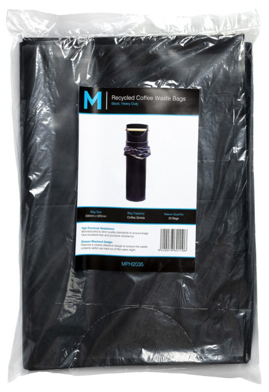 FP Recycled Coffee Waste Bags - Black, 330mm x 925mm x 80mu (Per 25 Bags/Pack)