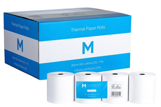 Thermal Paper Roll - White, 80mm x 80mm, 1 Ply, FSC Mix® (Per Roll)