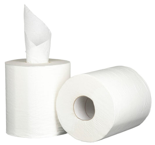 Centre Feed Paper Towel - White, 210mm x 300m, 1 Ply, 25gsm, FSC Mix® (Per 6 Rolls/Pack)