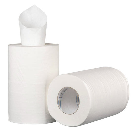 Mini Centre Feed Paper Towel - White, 210mm x 75m, 2 Ply, 40gsm, FSC Mix® (Per 12 Rolls/Pack)