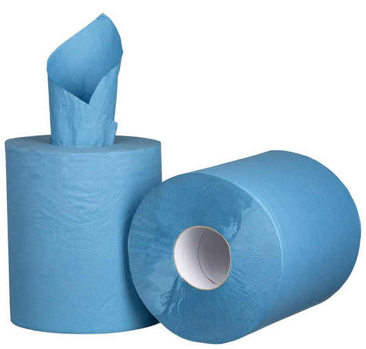 Centre Feed Paper Towel - Blue, 210mm x 300m, 1 Ply, 25gsm, FSC Mix® (Per 6 Rolls/Pack)