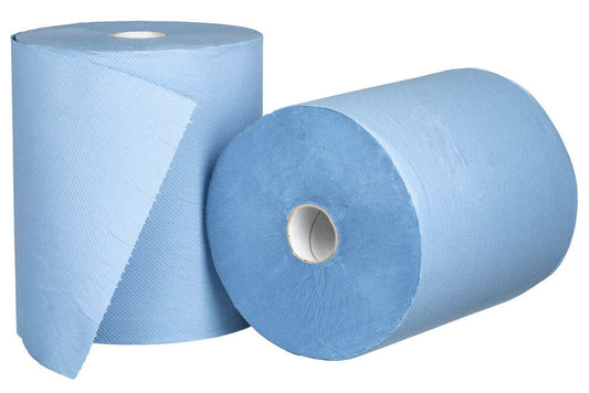 Roll Feed Paper Towel - Blue, 210mm x 150m, 2 Ply, 40gsm, FSC Mix® (Per 6 Rolls/Pack)