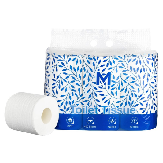 Unwrapped Toilet Tissue Boxed - White, 2 Ply, 400 Sheets, 12 Pack, FSC Mix® (Per 48 Rolls/Box)