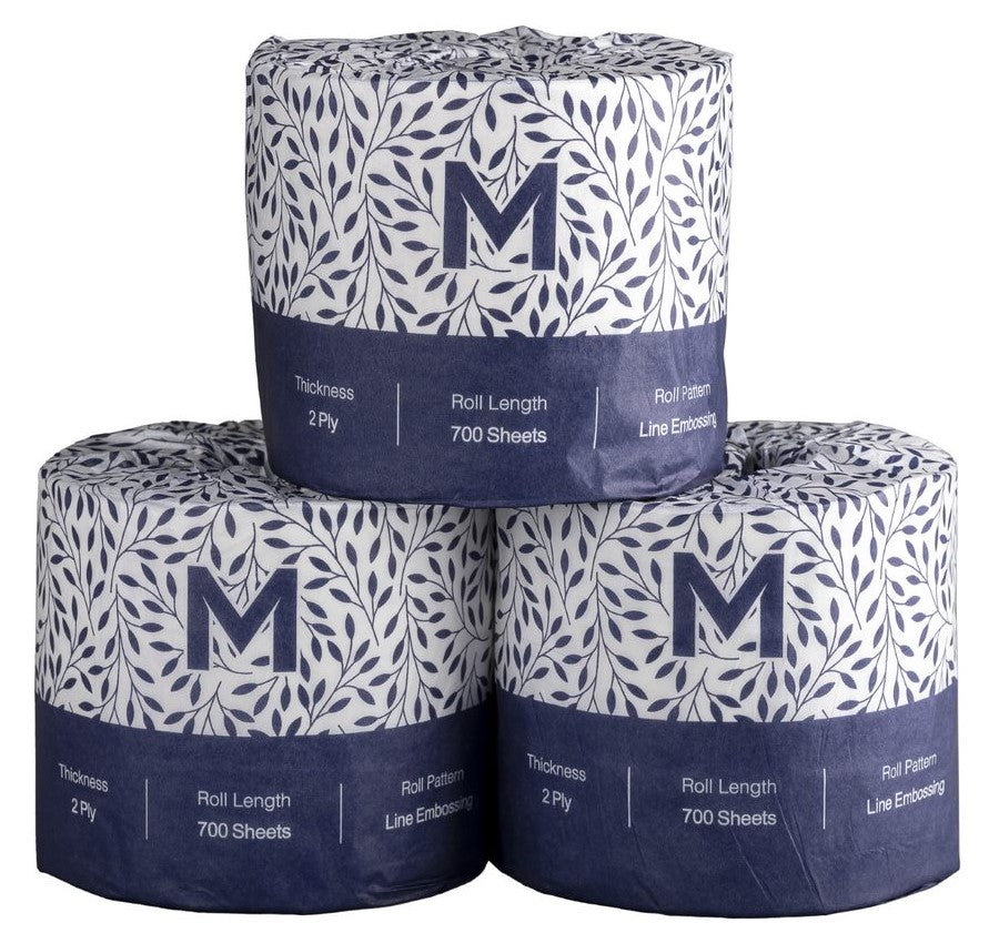 Wrapped Toilet Tissue Boxed - White, 2 Ply, 700 Sheets, FSC Mix® (Per 48 Rolls/Box)
