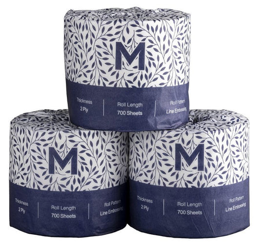 Wrapped Toilet Tissue Boxed - White, 2 Ply, 700 Sheets, FSC Mix® (Per 48 Rolls/Box)