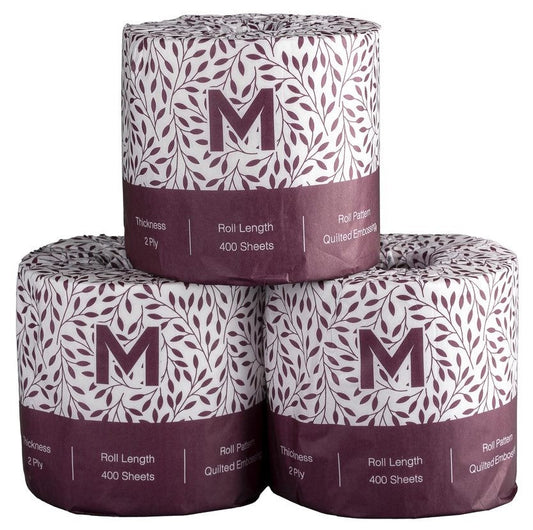 Luxury Wrapped Toilet Tissue Boxed - White, 2 Ply, 400 Sheets, FSC Mix® (Per 48 Rolls/Box)