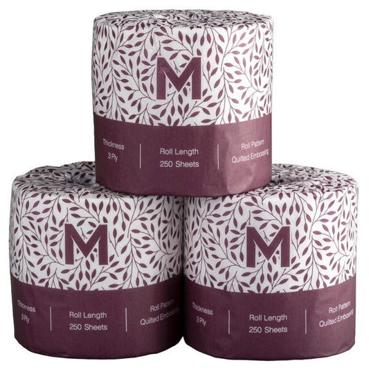 Luxury Wrapped Toilet Tissue Boxed - White, 3 Ply, 250 Sheets, FSC Mix® (Per 18 Rolls/Box)