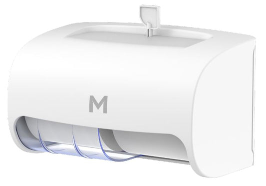 Horizontal Toilet Roll Dispenser - White, 2 Roll Capacity (Per Each)